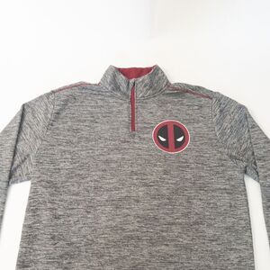 Marvel Deadpool Qtr Zip Pullover Sweater‎ Men’s Small